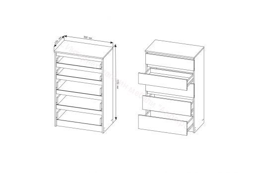 Комод "Мори" МК700.5 Белый