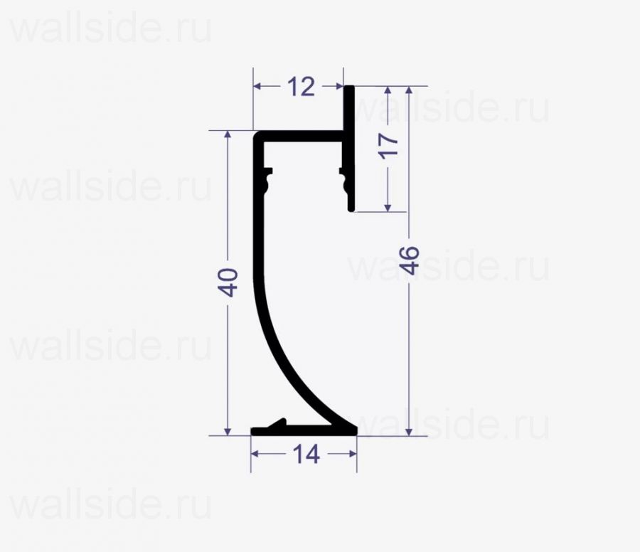 Теневой плинтус радиусный Line Art SC 7612 золотой