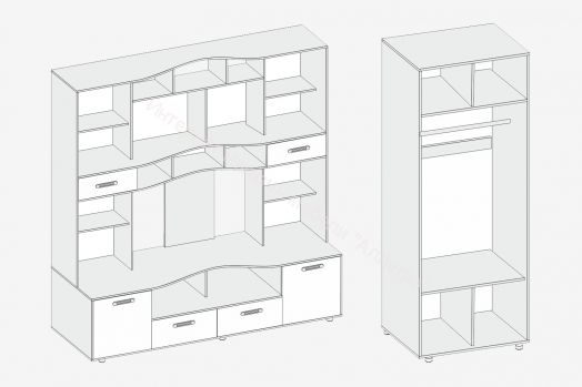 Стенка "Аллегро" Вариант №4 со шкафом