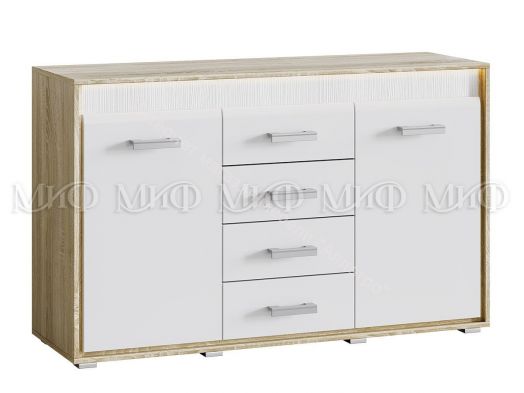 Комод Фортуна 1380мм Белый глянец