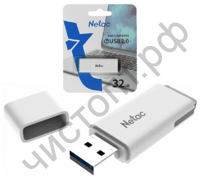 флэш-карта Netac 32GB U185 белый с LED индикатором