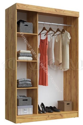 Шкаф-купе трехдверный Бася Графит/Дуб крафт