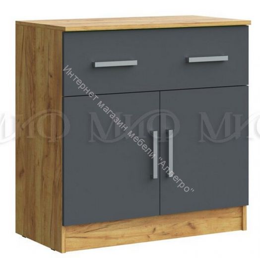 Модульная спальня Бася Графит/Дуб крафт