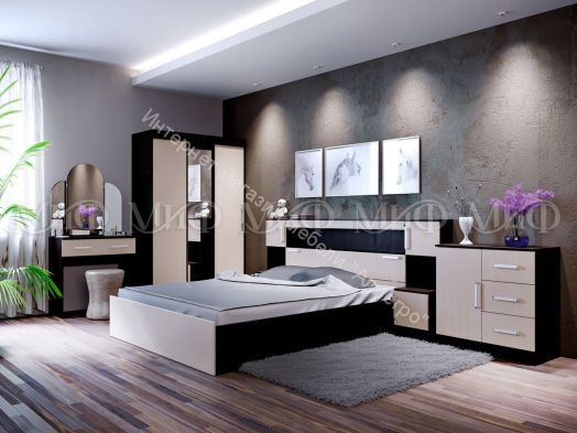 Тумбы прикроватные Бася (2 шт) Дуб беленый/Венге