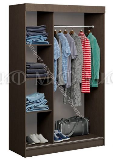 Шкаф-купе трехдверный Бася Дуб беленый/Венге