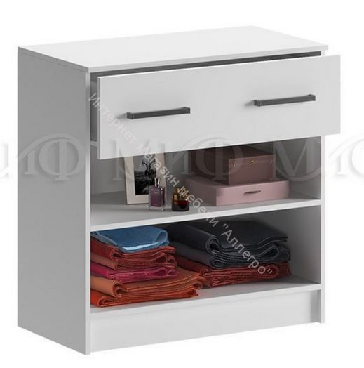 Комод Бася с ящиком 2-мя дверьми Дуб беленый/Венге