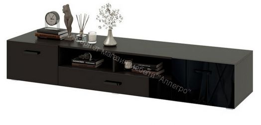 Тумба ТВ Николь Черный глянец