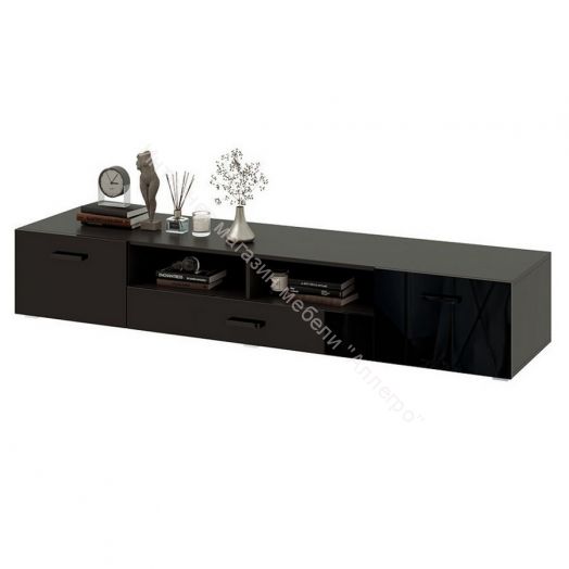 Тумба ТВ Николь Черный глянец