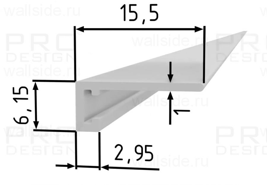 Щелевой микроплинтус Pro Design MINI 7067 покраска в RAL