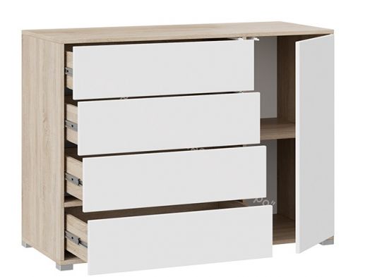Комод комбинированный "Тейлор" (Дуб сонома/Белый ясень)