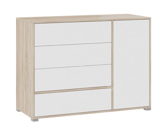 Комод комбинированный "Тейлор" (Дуб сонома/Белый ясень)