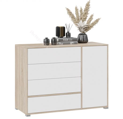 Комод комбинированный "Тейлор" (Дуб сонома/Белый ясень)