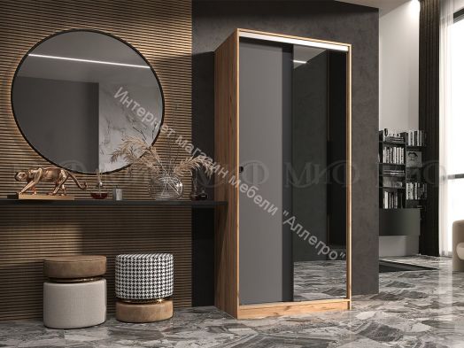 Шкаф-купе Альянс 1,0 м Графит, Дуб крафт