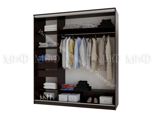 Шкаф-купе Альянс 1,5 м Графит, Дуб крафт