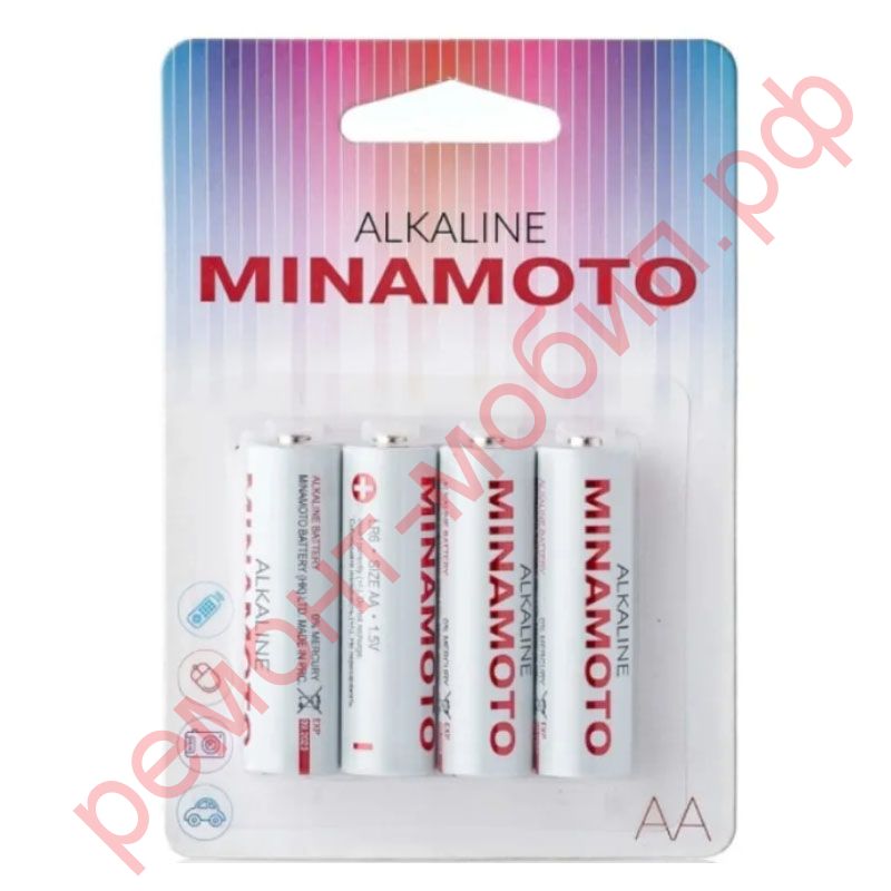 Батарейка алкалиновая MINAMOTO LR6 AA/4BL (цена за блистер 4 шт)