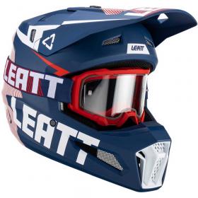 Leatt Moto 3.5 Royal шлем + очки Leatt Velocity 4.5