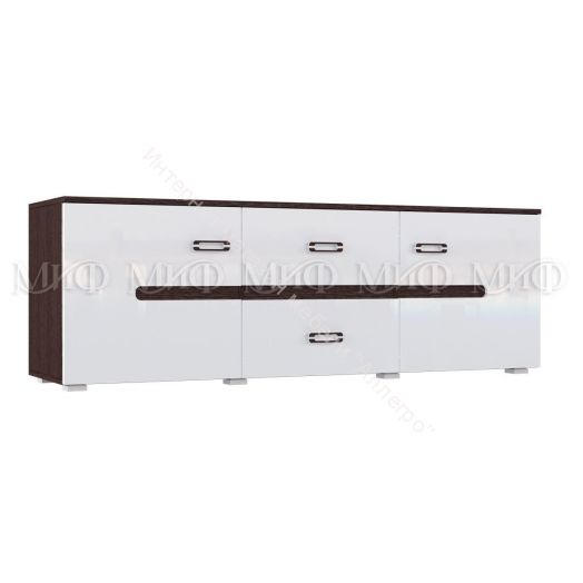 Тумба ТВ Ким Белый глянец/Дуб Венге