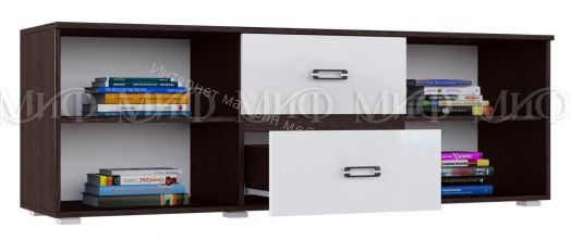 Тумба ТВ Ким Белый глянец/Дуб Венге