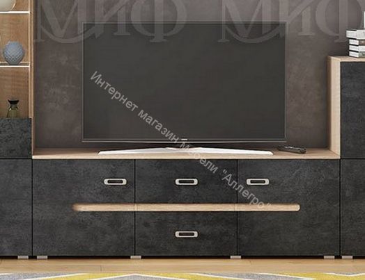 Тумба ТВ Ким Белый глянец/Дуб Венге