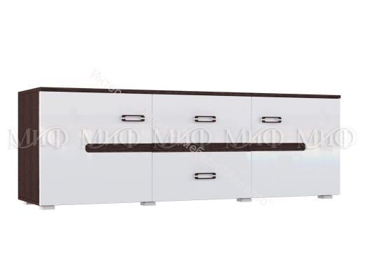 Тумба ТВ Ким Белый глянец/Дуб Венге