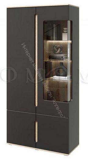 Шкаф с подсветкой Ким Графит софт, Дуб Сонома