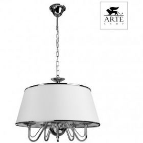 Светильник Подвесной Arte Lamp Aurora A1150SP-5CC Хром, Белый с Хромированной Каймой / Арт Ламп