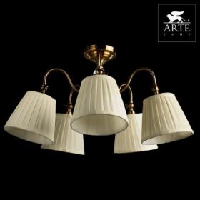 Люстра Потолочная Arte Lamp Seville A1509PL-5PB Полированная Медь, Белый / Арт Ламп