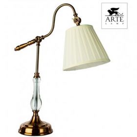 Лампа Настольная Arte Lamp Seville A1509LT-1PB Полированная Медь, Белый / Арт Ламп