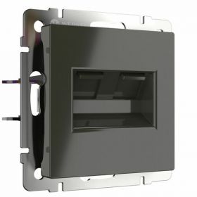 Розетка Телефонная Werkel Ethernet RJ-45, RJ-11 WL07-RJ11+RJ45 Серо-Коричневая / Веркель