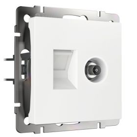 Розетка Werkel Ethernet RJ-45 W1181301 Белая, ТВ+, 6 cat. / Веркель