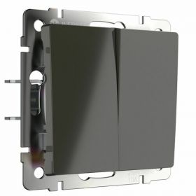 Выключатель Двухклавишный Проходной Werkel W1122007 Серо-Коричневый / Веркель