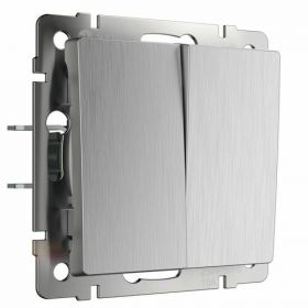 Выключатель Двухклавишный Проходной Werkel W1122009 Серебряный Рифленый / Веркель