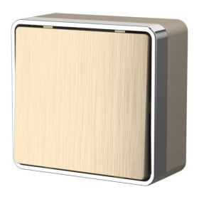 Выключатель Одноклавишный Проходной Werkel Gallant W5012010 Шампань Рифленый, Влагозащищенный / Веркель