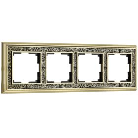 Рамка на 4 Поста Werkel W0041430 Золото, Черный / Веркель