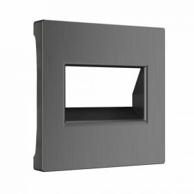Накладка для Двойной Розетки Werkel Еthernet WL04-RJ45+RJ45-CP RJ-45 Графит Рифленый / Веркель