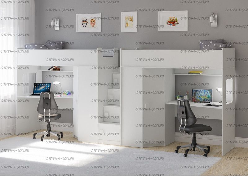 Кровать двухъярусная Легенда ВВ604-604, два варианта цветов "