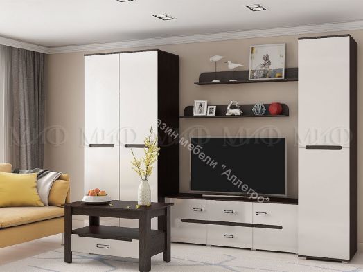 Пенал Ким Белый глянец, Дуб Венге