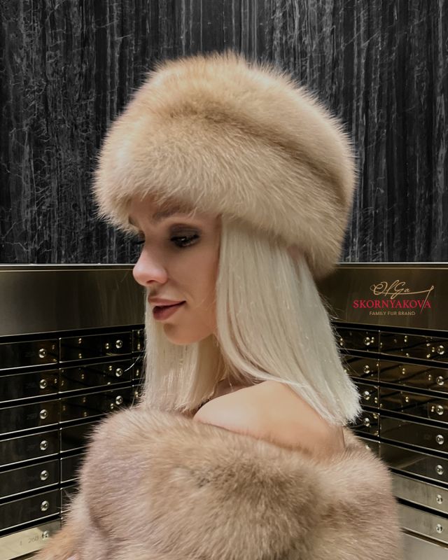 Шапка «пилотка» из куницы 54-55 размер не отшиваем