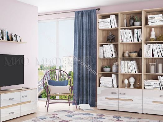 Стеллаж Ким Графит Софт, Дуб Сонома