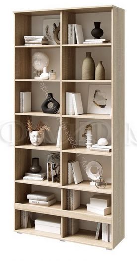 Стеллаж Ким Белый глянец, Дуб Сонома