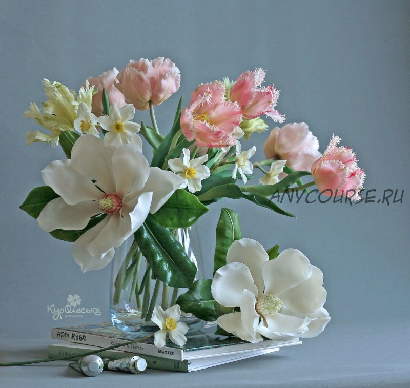 Бахромчатый тюльпан из холодного фарфора (Олеся Богданович)