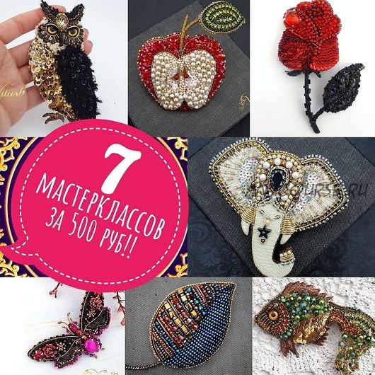 Броши из бисера и камней (Татьяна Виташ)