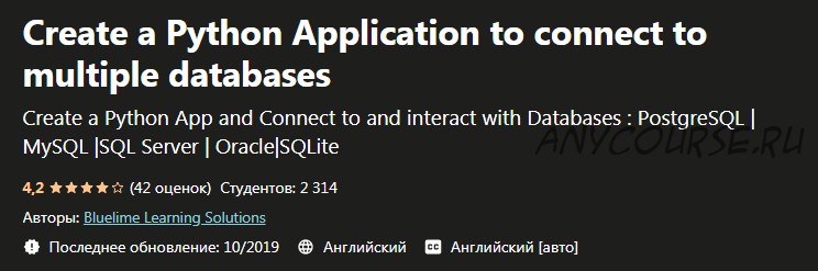 [Udemy] Создайте приложение Python для подключения к нескольким базам данных
