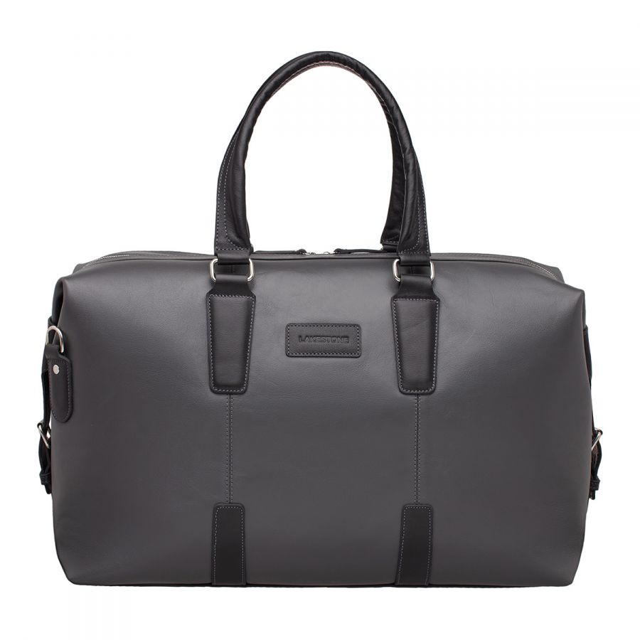 Кожаная Дорожная сумка LAKESTONE Kennard Grey/Black 974320/GR/BL