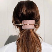 Balmain Hair Заколка для волос розовая с лого цвет золото Лимитированная Коллекция