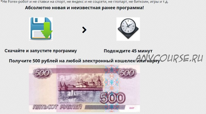 500 рублей за 45 минут с помощью программы-робота (Павел Романов)