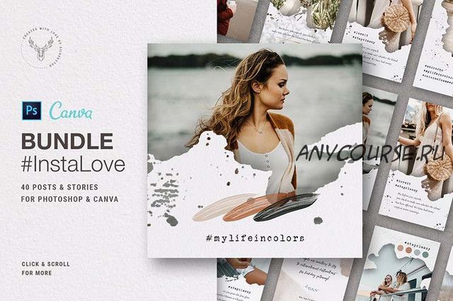 [CreativeMarket] PS+Canva #InstaLove Posts & Stories (SilverStag)