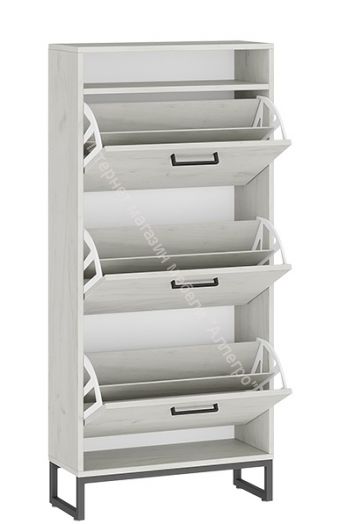 Тумба для обуви «Лофт» тип 1 (Чёрный/Дуб крафт белый)