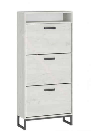 Тумба для обуви «Лофт» тип 1 (Чёрный/Дуб крафт белый)