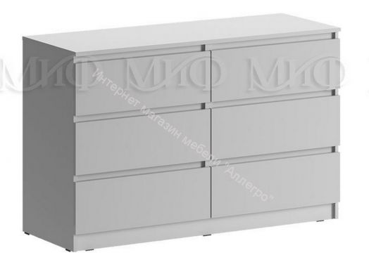 Комод 1202 "Челси" Белый глянец холодный/Белый